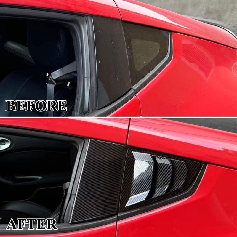 Fewshaw Carbon Fiber Style Side Window Louvers Air Vent Shades Cover Blinds for Nissan 370Z - Image 4